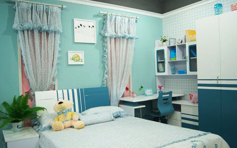 Бирюзовый цвет в интерьере детской. Оформление детской комнаты в бирюзовом цвете: подбираем вспомогательный оттенок Детская в серо бирюзовых тонах